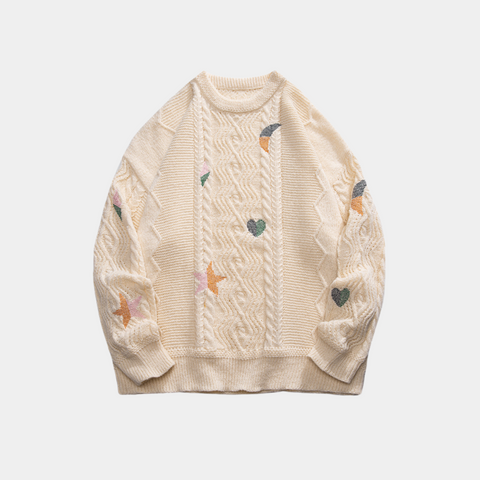 COSMIC HEARTS KNIT SWEATER