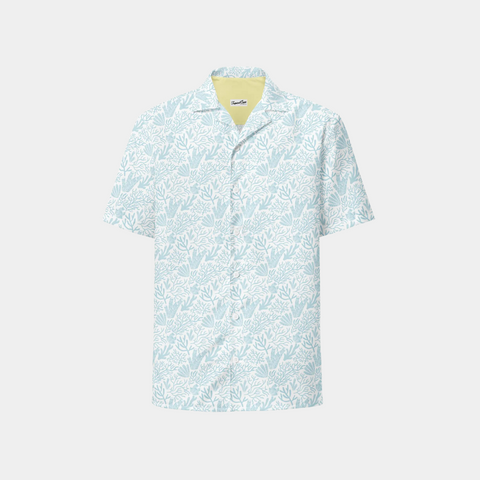 CORAL REEF BUTTON DOWN SHIRT BLUE