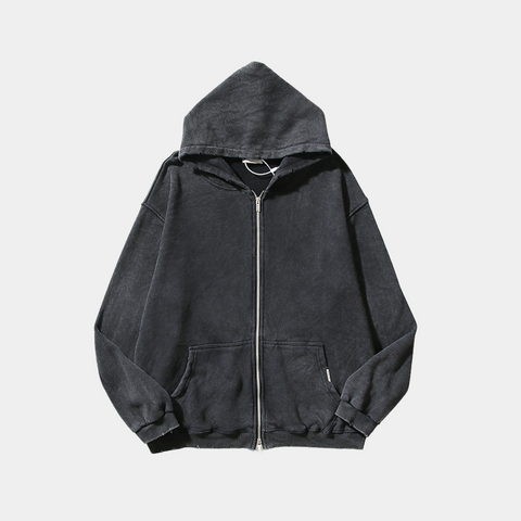 VINTAGE WASH ZIP-UP HOODIE