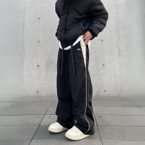 Y2K TRACK PANTS BLACK