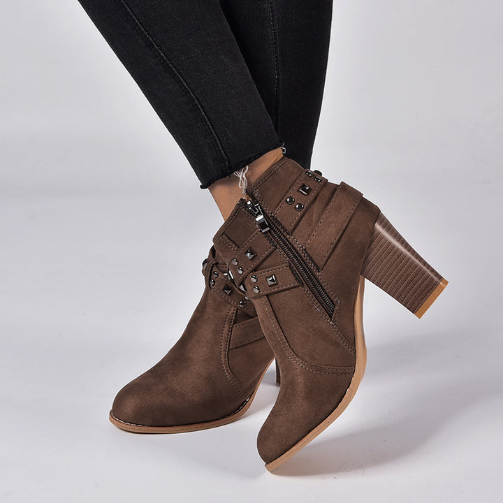 TONY STUDDED SUEDE ANKLE BOOTS