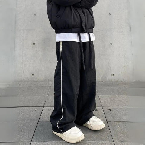 Y2K TRACK PANTS BLACK