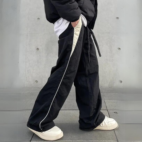 Y2K TRACK PANTS BLACK