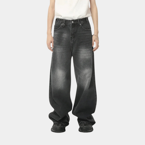 RETRO WASH WIDE LEG BAGGY JEANS