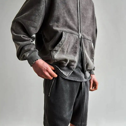 VINTAGE WASH ZIP-UP HOODIE