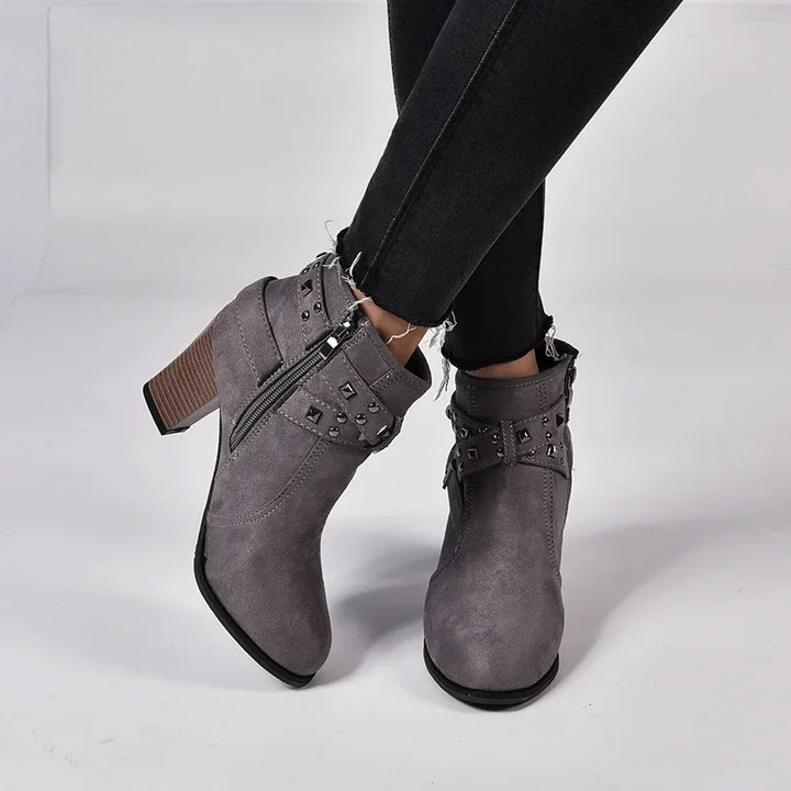 TONY STUDDED SUEDE ANKLE BOOTS