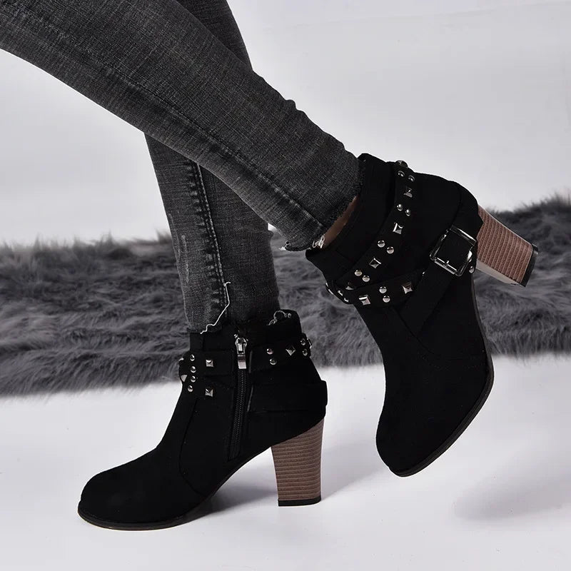 TONY STUDDED SUEDE ANKLE BOOTS