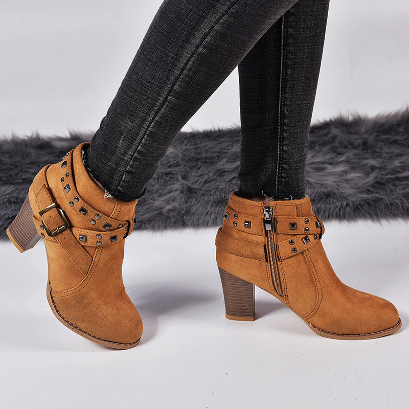 TONY STUDDED SUEDE ANKLE BOOTS