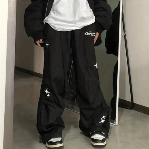 STAR OVERSIZED JOGGERS BLACK